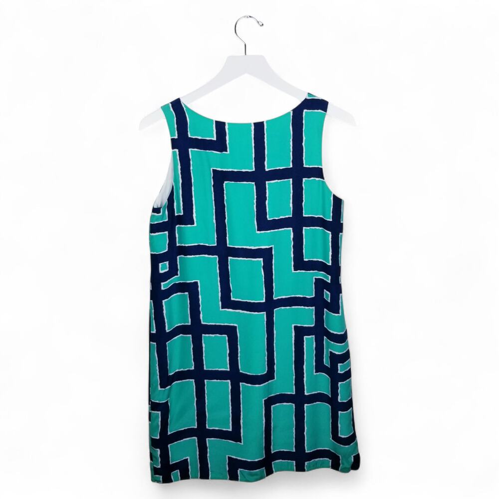 ALICE & TRIXIE 100% Silk Shift Mini Dress Navy Green Sleeveless - XS - Picture 3 of 6